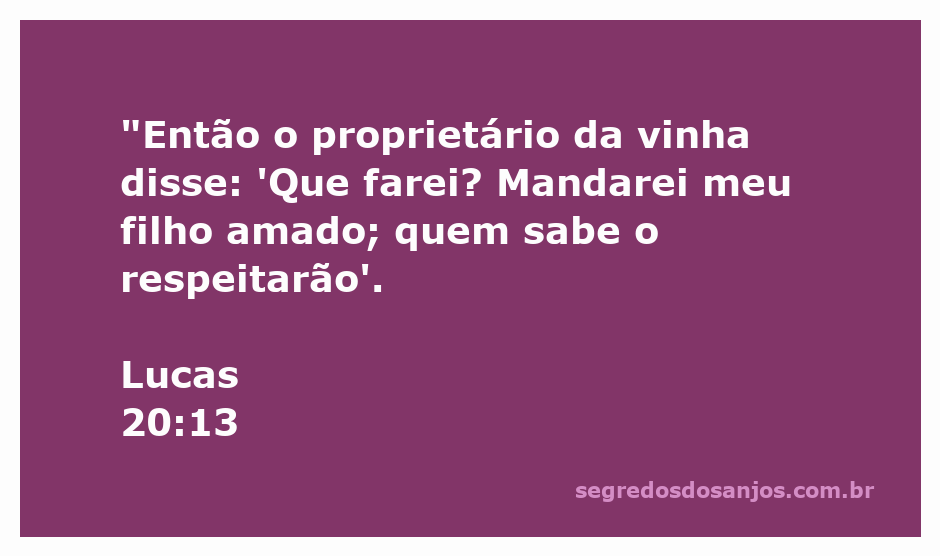 A ilustração do proprietário da vinha enviando seu filho amado, representando a parábola de Lucas 20:13.