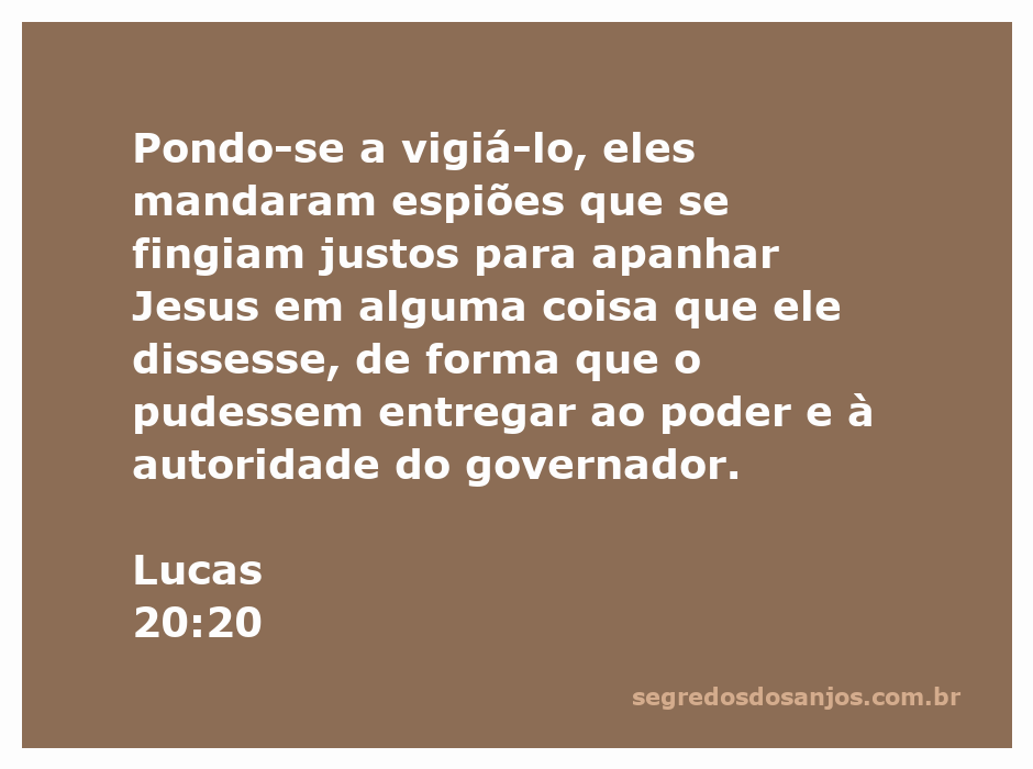Espiões se disfarçam como justos para vigiar Jesus