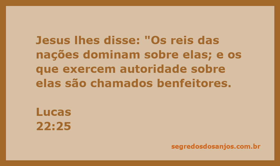 Jesus ensina sobre a verdadeira liderança e autoridade em Lucas 22:25.