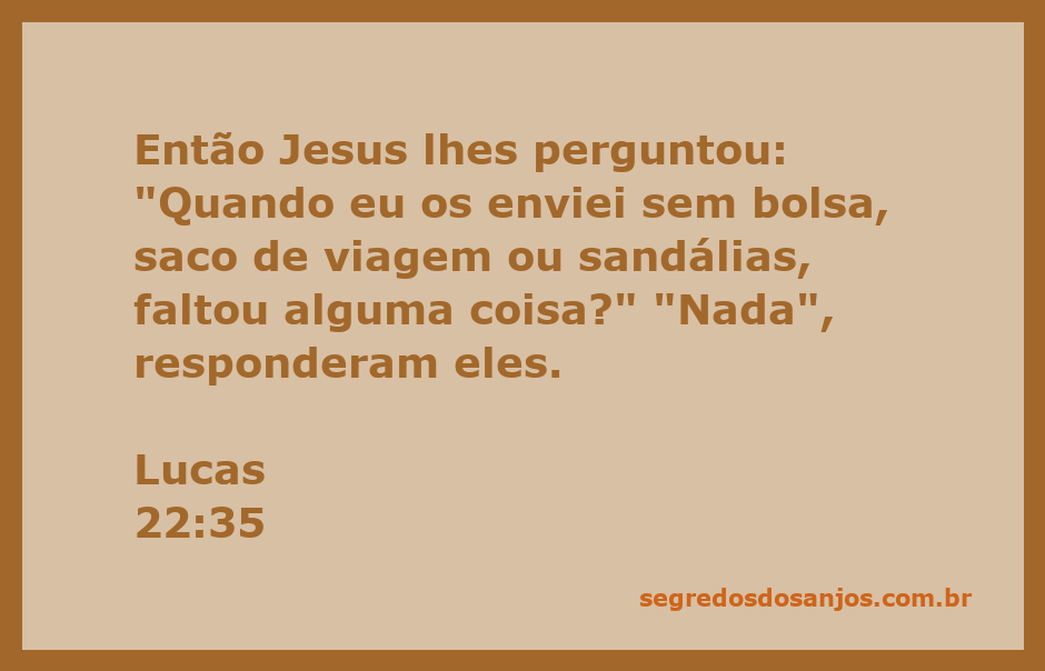 Jesus questionando seus discípulos sobre suas necessidades durante a missão