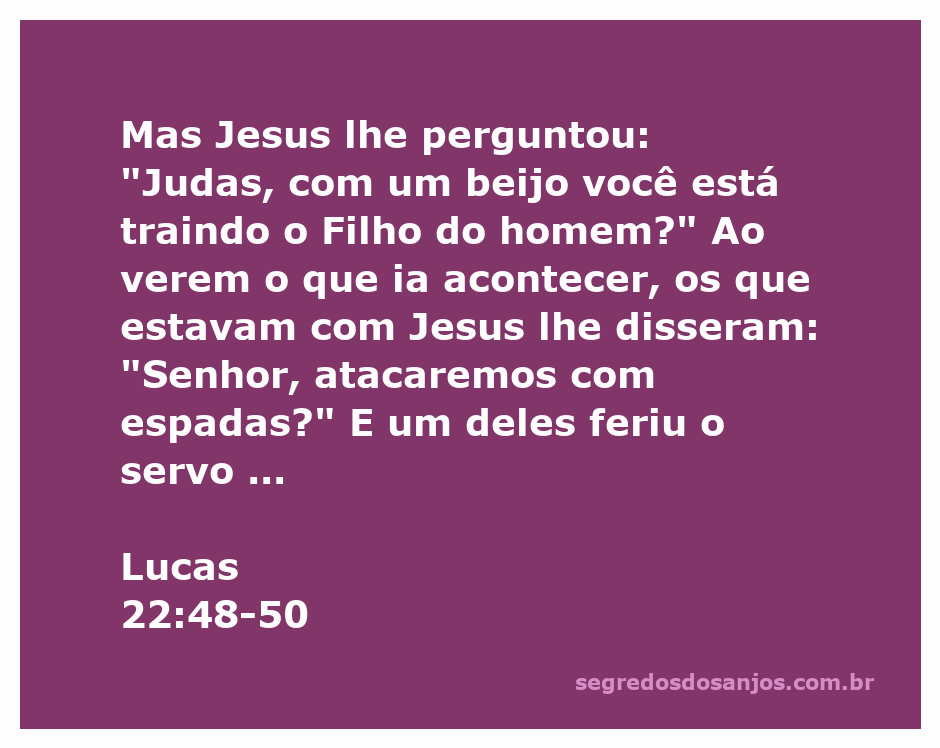 Judas traindo Jesus com um beijo, enquanto os discípulos se preparam para lutar.