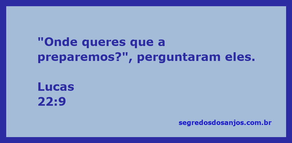Os discípulos perguntando a Jesus onde preparar a Páscoa, conforme Lucas 22:9.