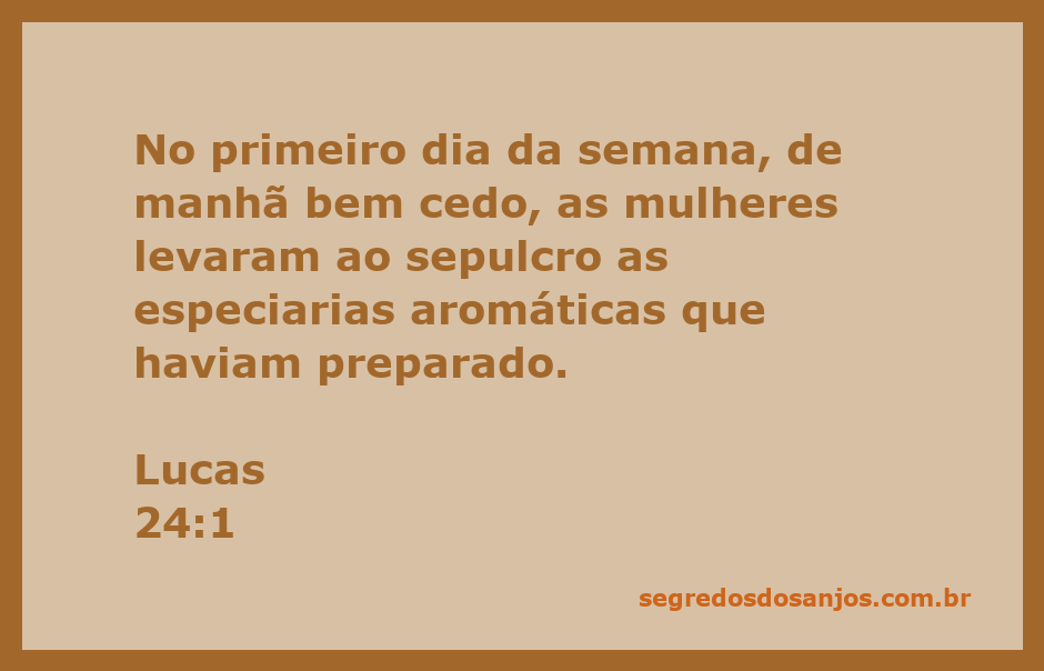 Mulheres levando especiarias aromáticas ao sepulcro no amanhecer do primeiro dia da semana.