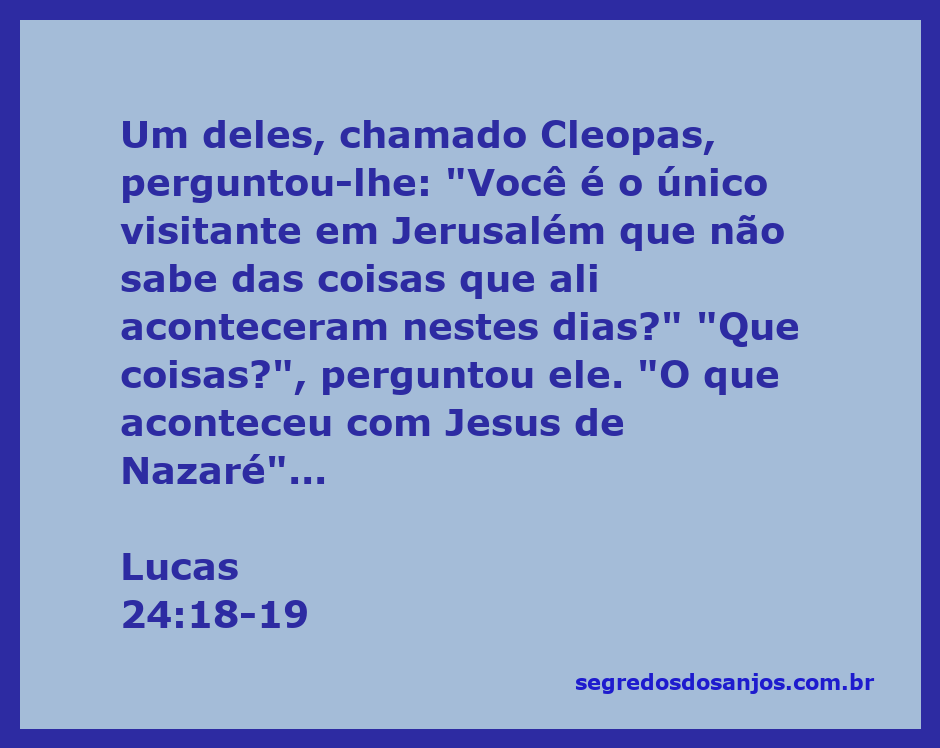 Cleopas e um companheiro conversando sobre Jesus em Jerusalém após sua crucificação.