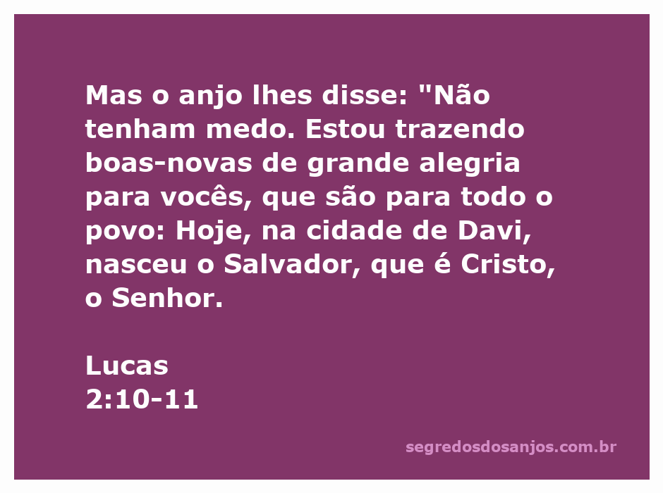 Anjo anunciando o nascimento de Jesus na cidade de Davi, trazendo boas novas de alegria.