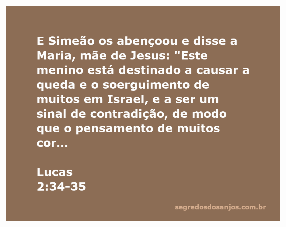 Simeão abençoa Maria e Jesus, revelando o destino do menino e a dor que Maria enfrentará.