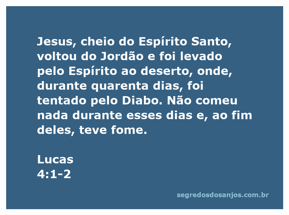 Jesus no deserto, sendo tentado pelo Diabo após 40 dias de jejum.