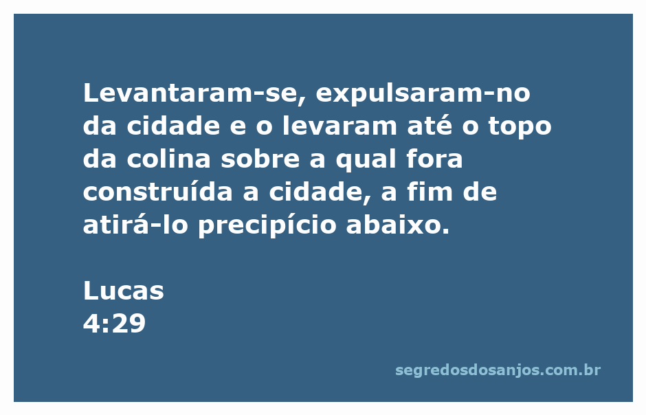 Imagem representando a expulsão de Jesus da cidade por uma multidão furiosa, levando-o até o precipício.