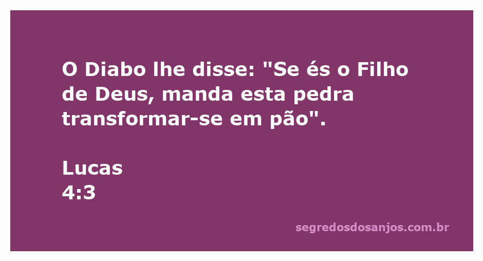 Jesus sendo tentado pelo Diabo no deserto, com uma pedra ao lado.