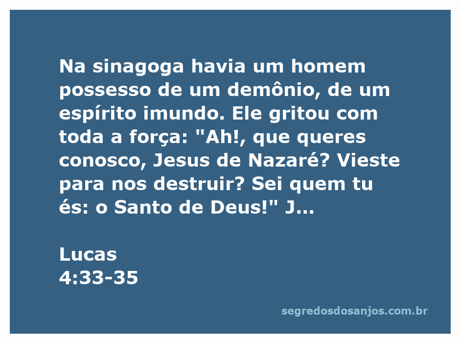 Imagem de Jesus expulsando um demônio de um homem na sinagoga, representando a autoridade de Cristo sobre as forças do mal.