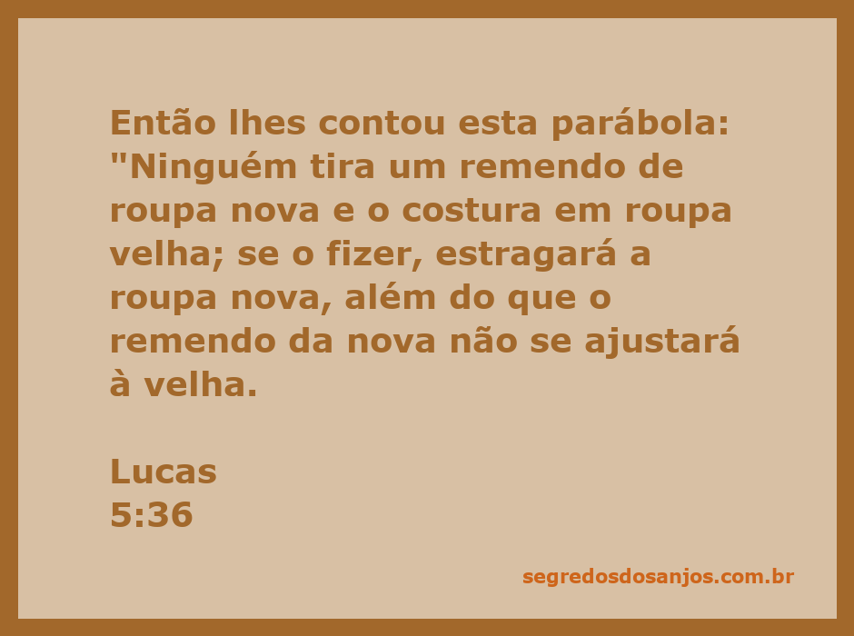 Ilustração de um remendo sendo costurado em uma roupa velha, simbolizando a parábola de Lucas 5:36.