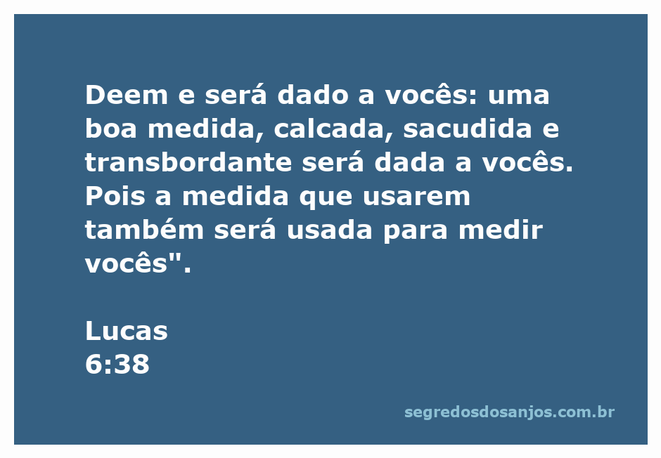 Imagem ilustrativa do versículo de Lucas 6:38, representando generosidade e abundância.