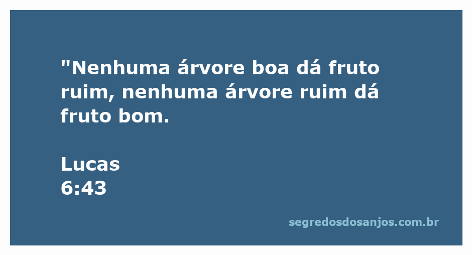 Uma árvore frutífera representando a passagem bíblica de Lucas 6:43 sobre frutos bons e ruins.