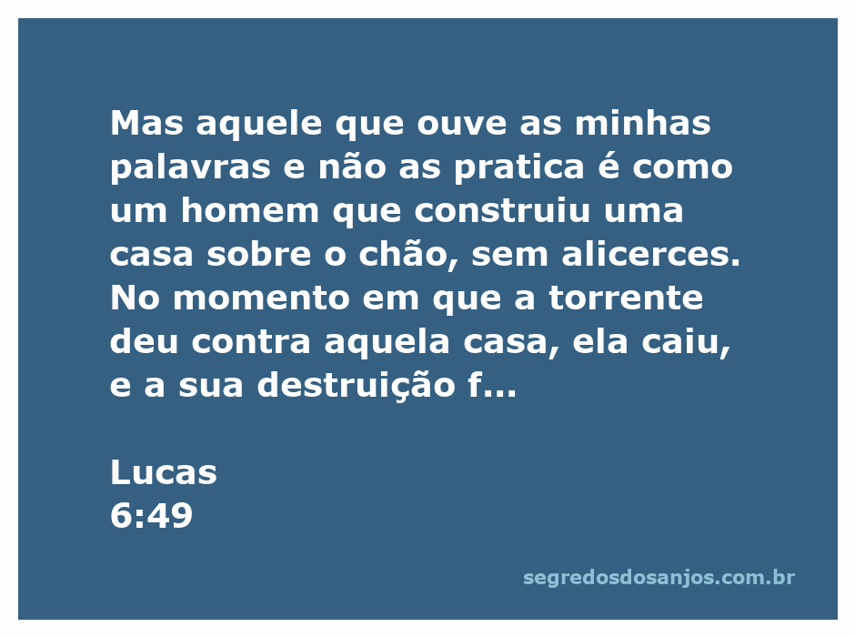 Imagem de uma casa desmoronando sob a força de uma torrente, simbolizando a importância de construir uma vida baseada em princípios sólidos.