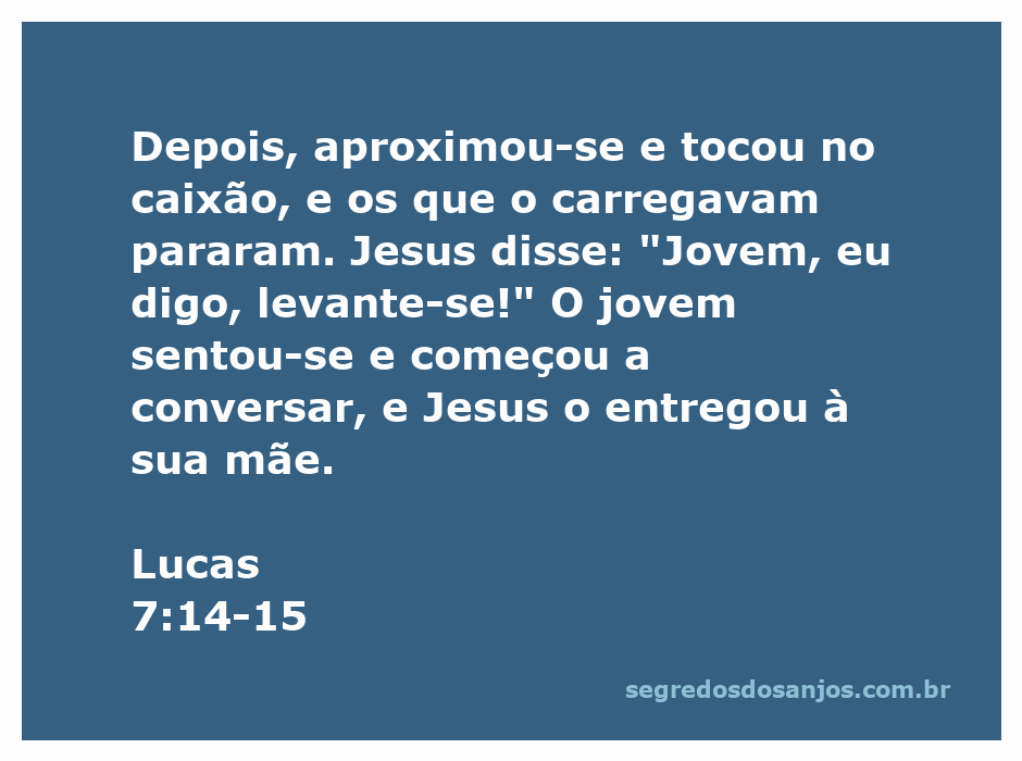 Jesus ressuscitando o jovem do caixão, com a mãe emocionada ao lado.