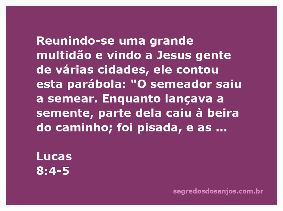 Ilustração de Jesus contando a parábola do semeador a uma multidão, com ênfase na semente que caiu à beira do caminho.