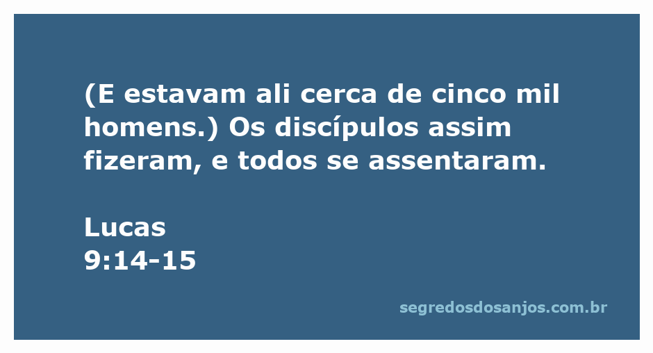 Os discípulos de Jesus organizando a multidão de cinco mil homens para a refeição.