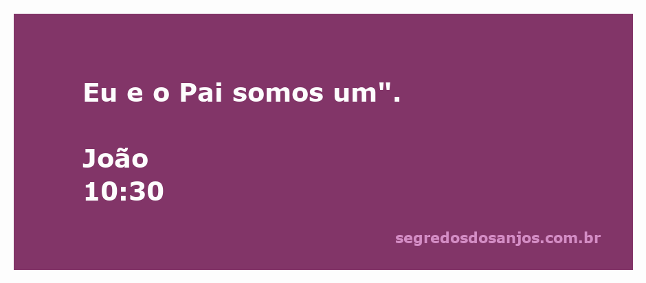 Jesus declara sua unidade com o Pai na passagem de João 10:30.