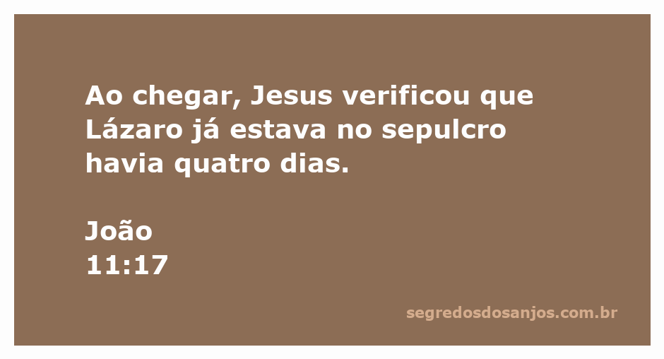 Jesus ao chegar ao sepulcro de Lázaro, que já estava morto há quatro dias.
