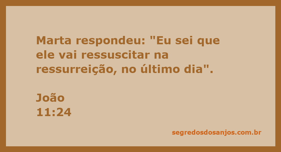Marta expressa sua fé na ressurreição de Lázaro em João 11:24