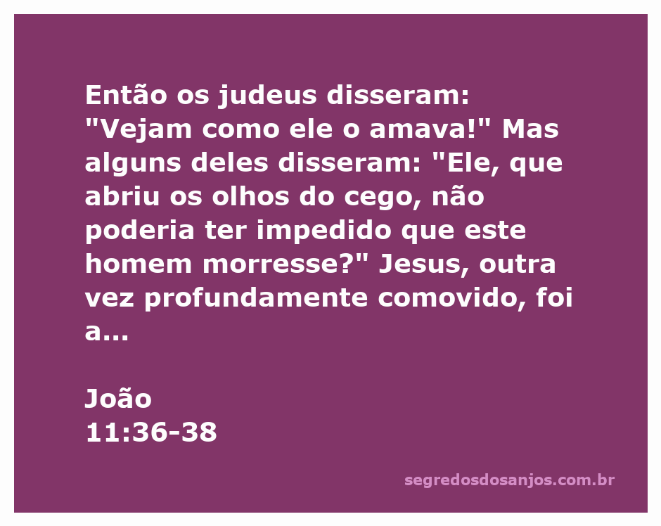 Jesus se aproxima do sepulcro de Lázaro, demonstrando sua profunda emoção pela morte do amigo.