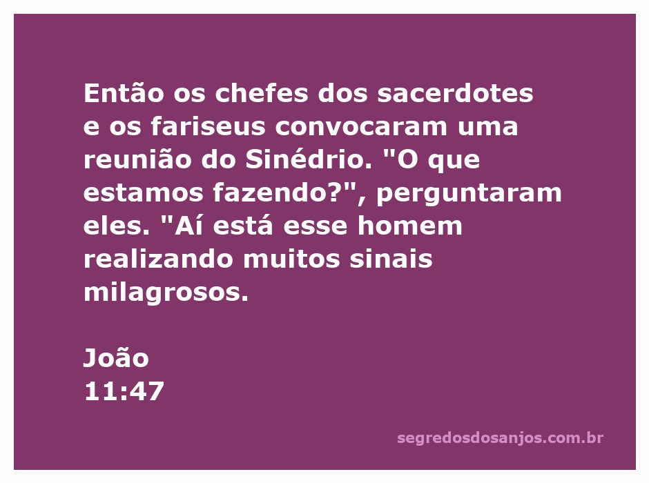 Reunião do Sinédrio convocada pelos chefes dos sacerdotes e fariseus sobre os milagres de Jesus.