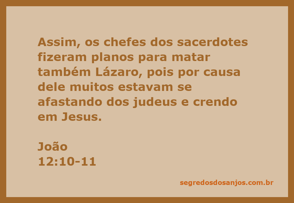 Os chefes dos sacerdotes tramando contra Lázaro, que representava a fé crescente em Jesus.