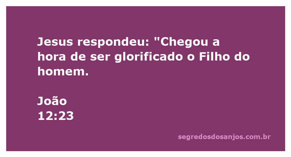 Jesus anuncia a sua glorificação em João 12:23.