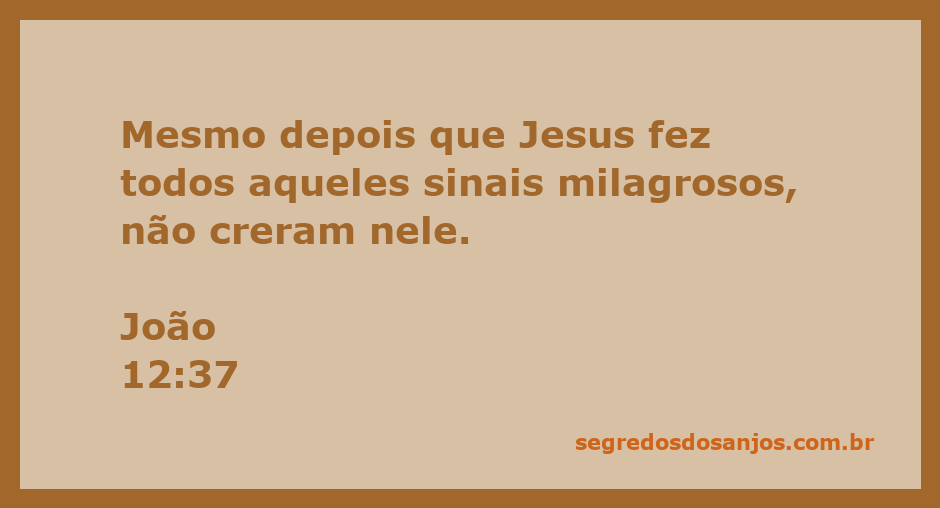 Imagem representativa da incredulidade das pessoas após os milagres de Jesus, com destaque para a passagem de João 12:37.