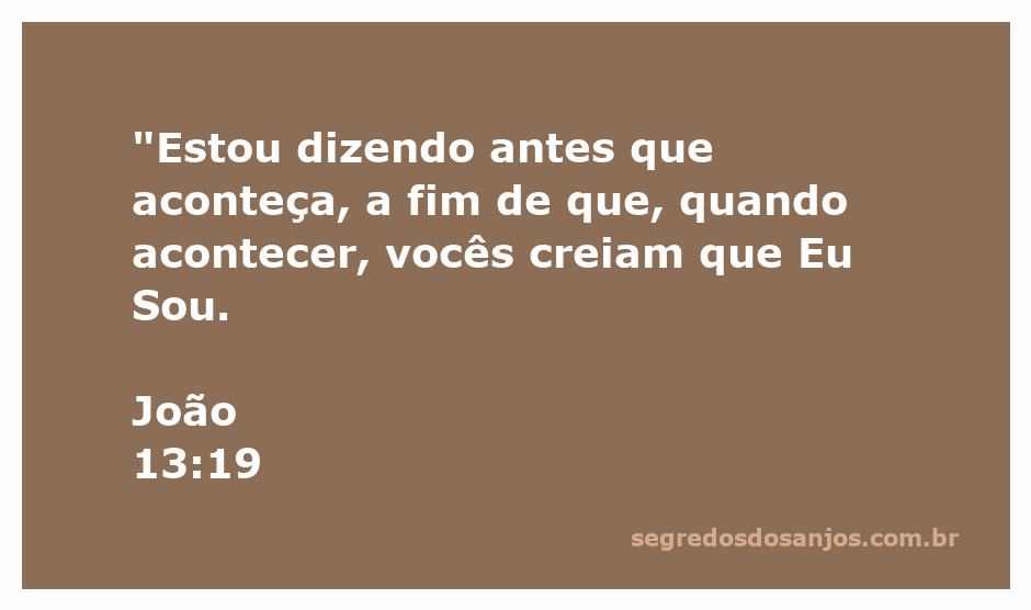 Jesus anuncia aos seus discípulos que está revelando o futuro para que eles creiam em sua divindade.