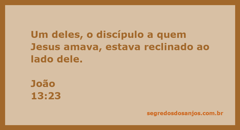 O discípulo amado de Jesus reclinado ao seu lado durante a Última Ceia.