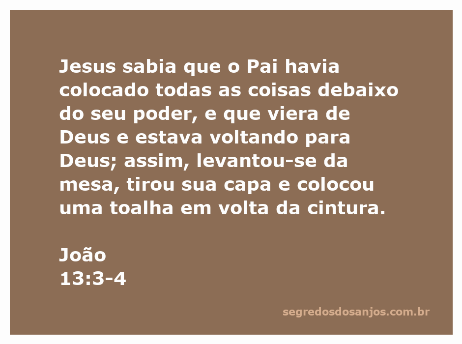 Jesus se levantando da mesa, colocando uma toalha em volta da cintura antes de lavar os pés dos discípulos.