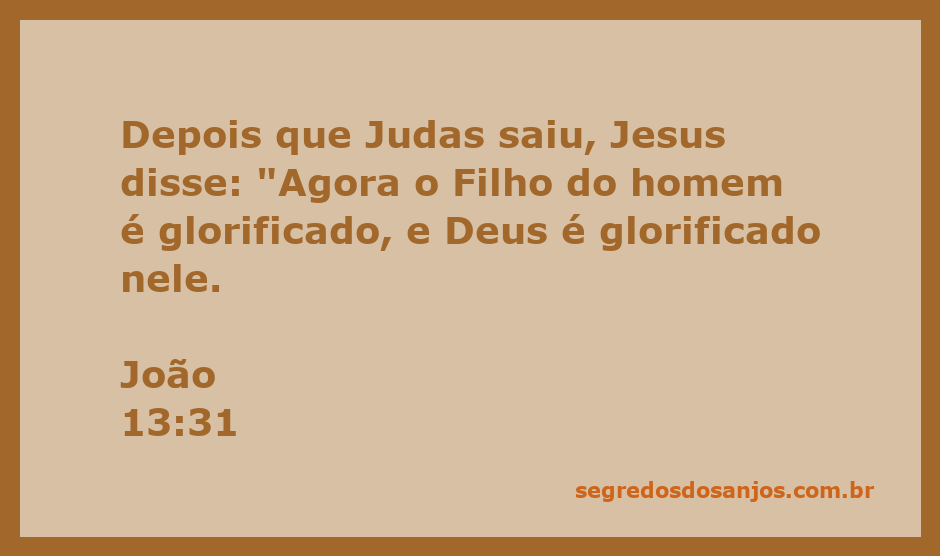 Jesus falando sobre a glorificação do Filho do homem após a saída de Judas.