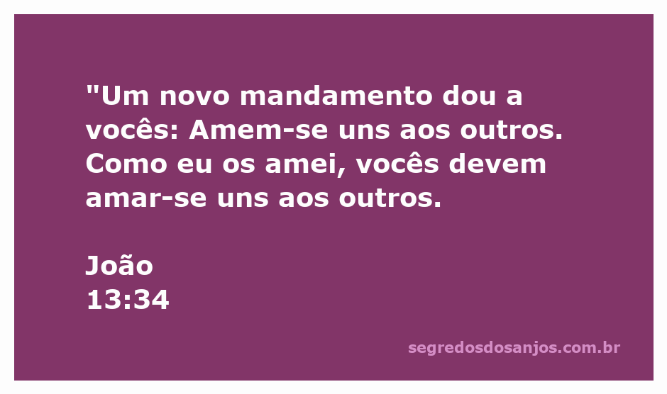 Imagem representando o mandamento de amor entre pessoas, inspirado em João 13:34.