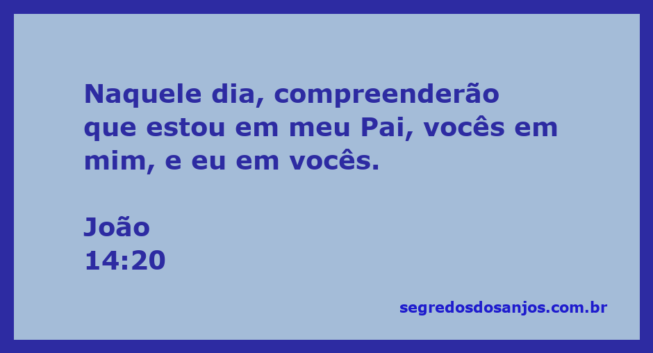 Ilustração do versículo João 14:20, representando a união entre Jesus, o Pai e os crentes.
