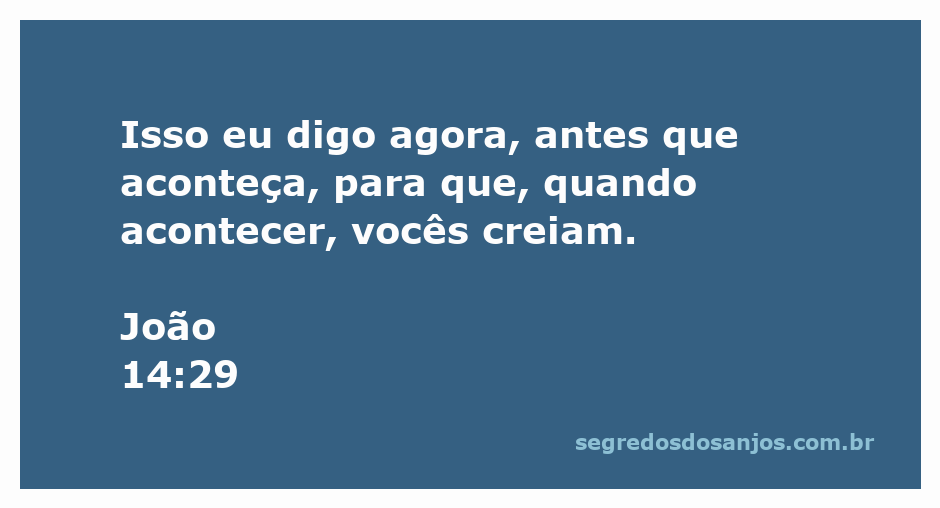 Imagem representando a passagem de João 14:29, onde Jesus fala sobre a importância da fé antes dos acontecimentos.