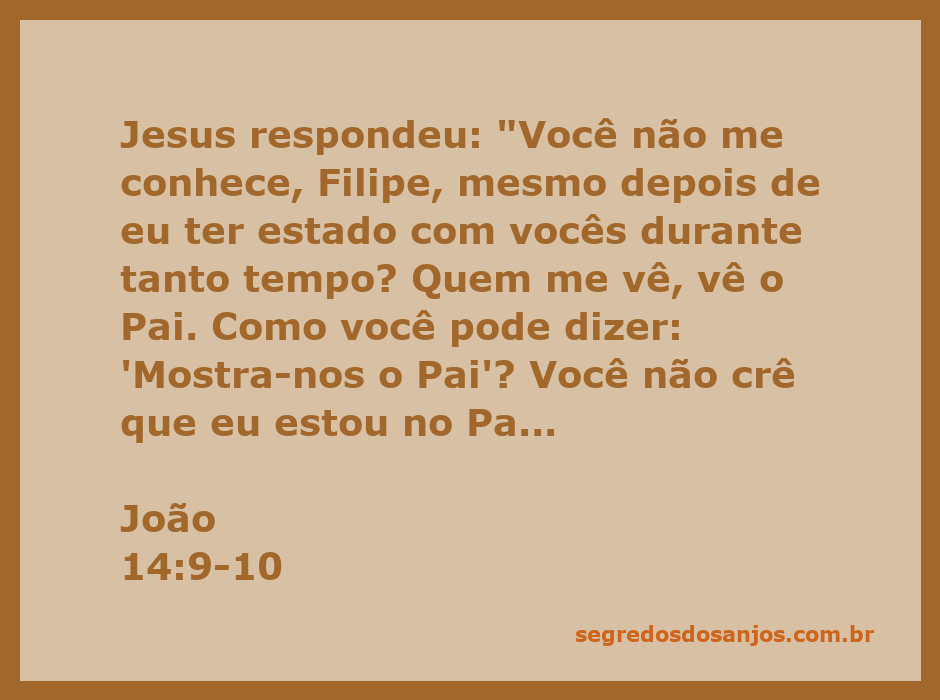 Jesus conversando com Filipe, explicando a relação entre Ele e o Pai