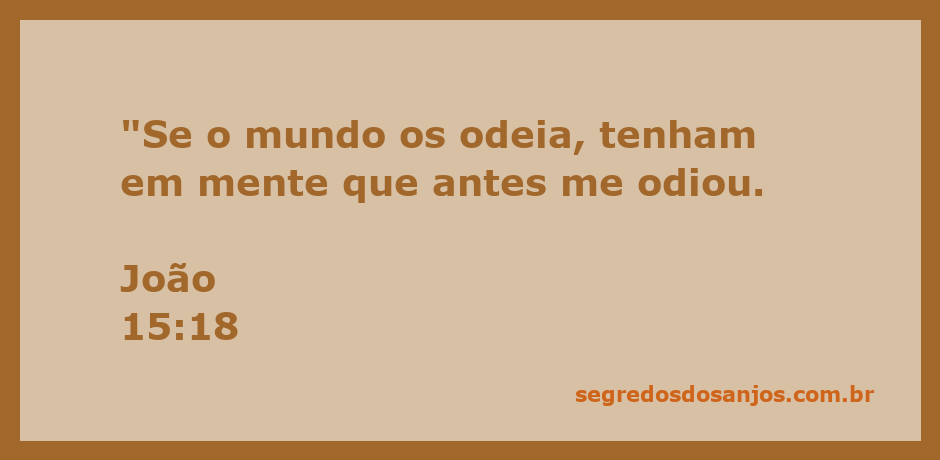 Versículo de João 15:18 que reflete sobre o ódio do mundo em relação aos seguidores de Cristo.