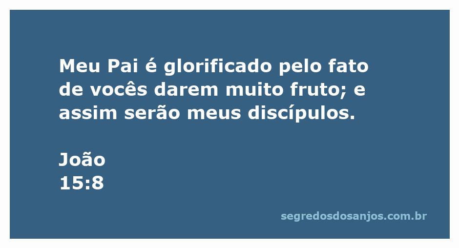 Ilustração de João 15:8 destacando a importância de dar frutos como discípulos de Cristo.