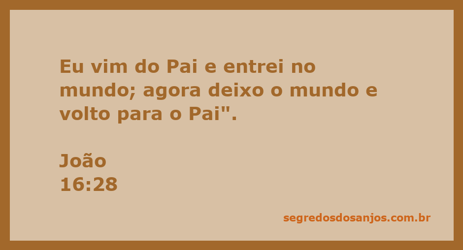 Jesus Cristo declara sua origem divina e retorno ao Pai em João 16:28