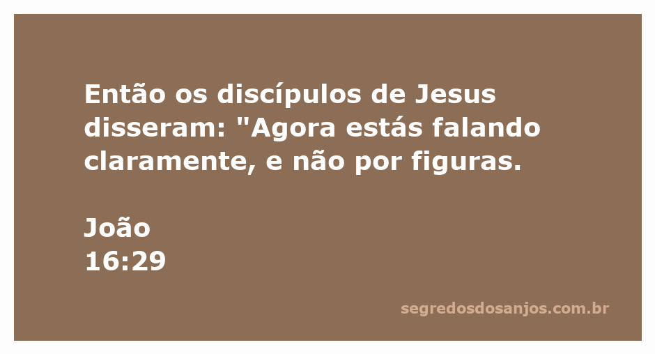 Os discípulos de Jesus expressam compreensão clara de suas palavras.