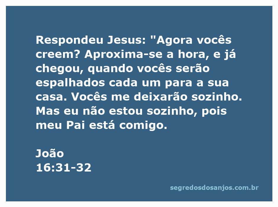 Jesus fala sobre a dispersão dos discípulos e sua conexão com Deus Pai.