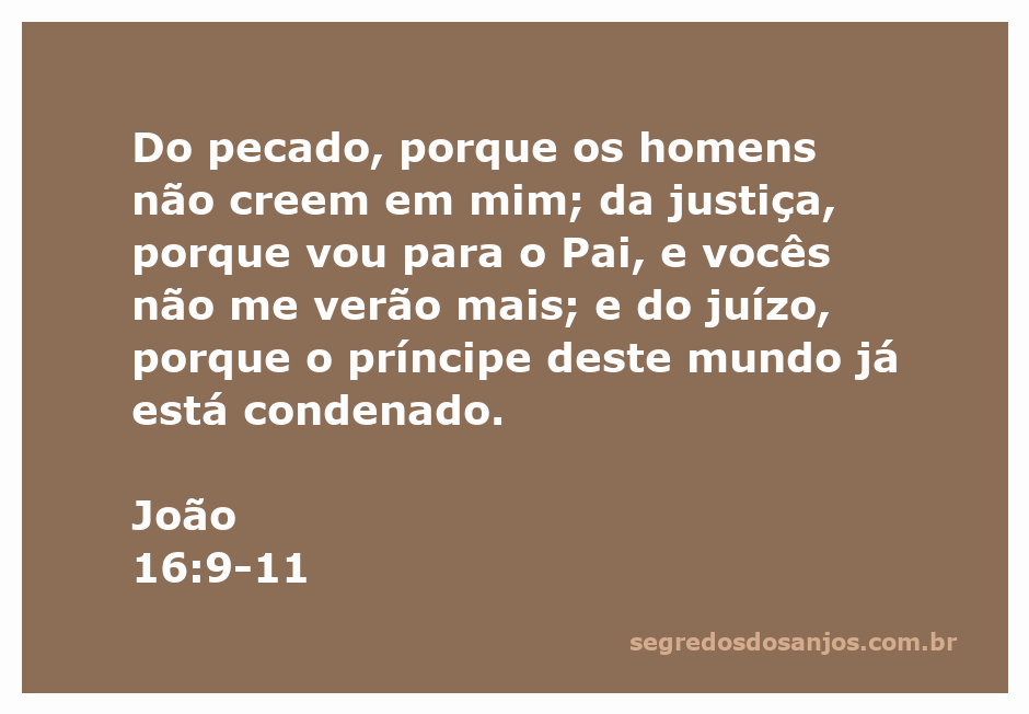 Ilustração do versículo João 16:9-11, destacando temas de pecado, justiça e juízo.