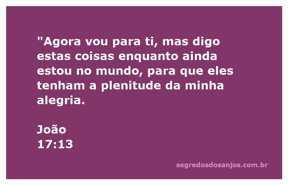 Jesus fala sobre sua alegria e a importância de compartilhar com seus seguidores.