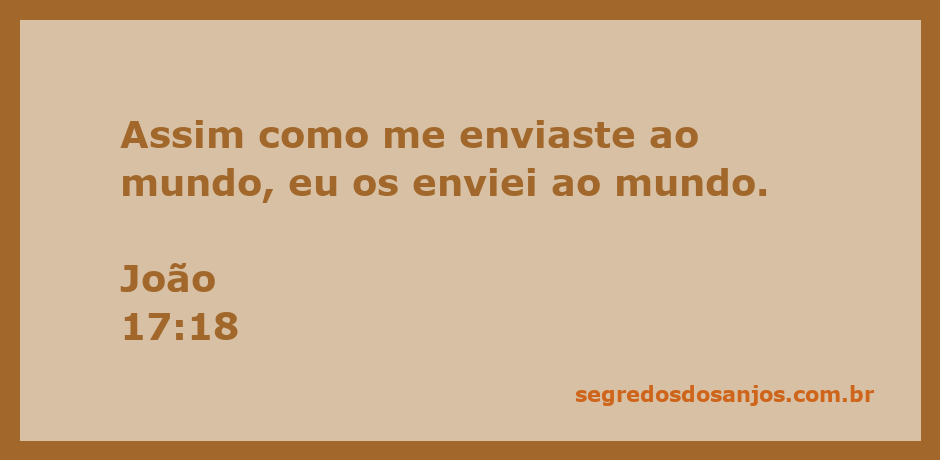 Jesus enviando seus discípulos ao mundo, conforme João 17:18