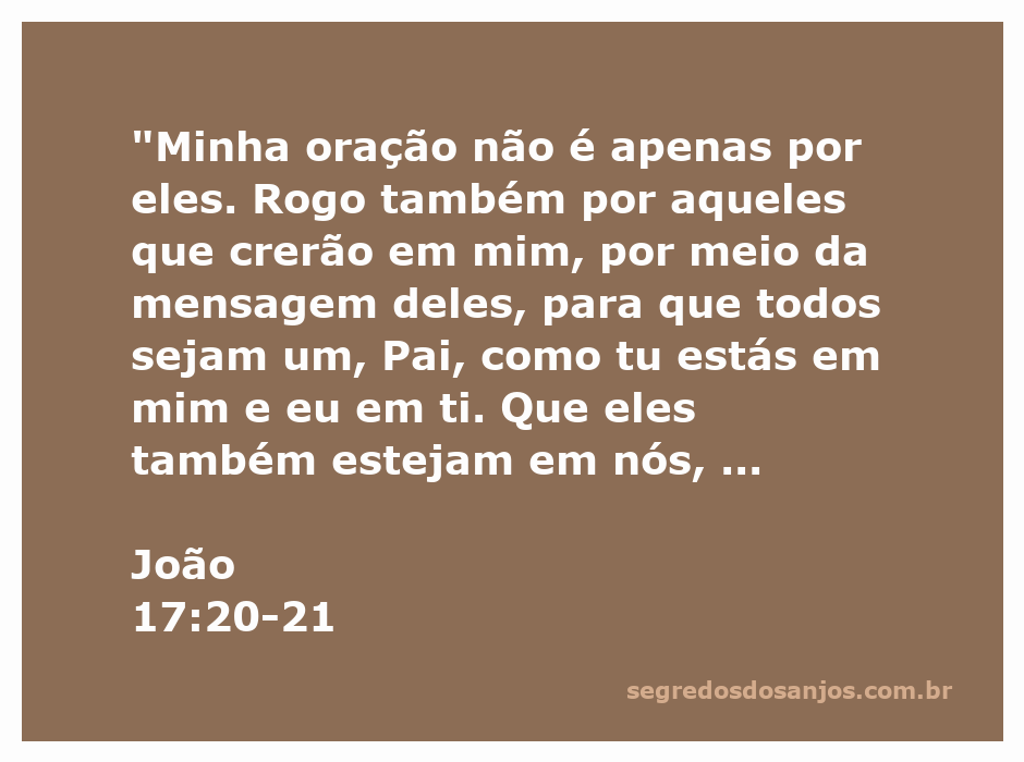 Ilustração da oração de Jesus por unidade entre os crentes, representando João 17:20-21.