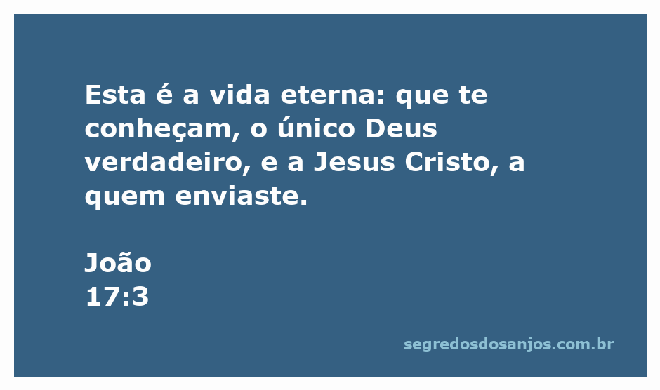 Imagem representativa do versículo João 17:3 sobre a vida eterna e o conhecimento de Deus e Jesus Cristo.