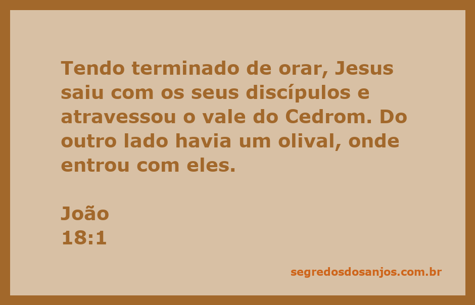 Jesus e seus discípulos atravessando o vale do Cedrom em direção ao olival após a oração.