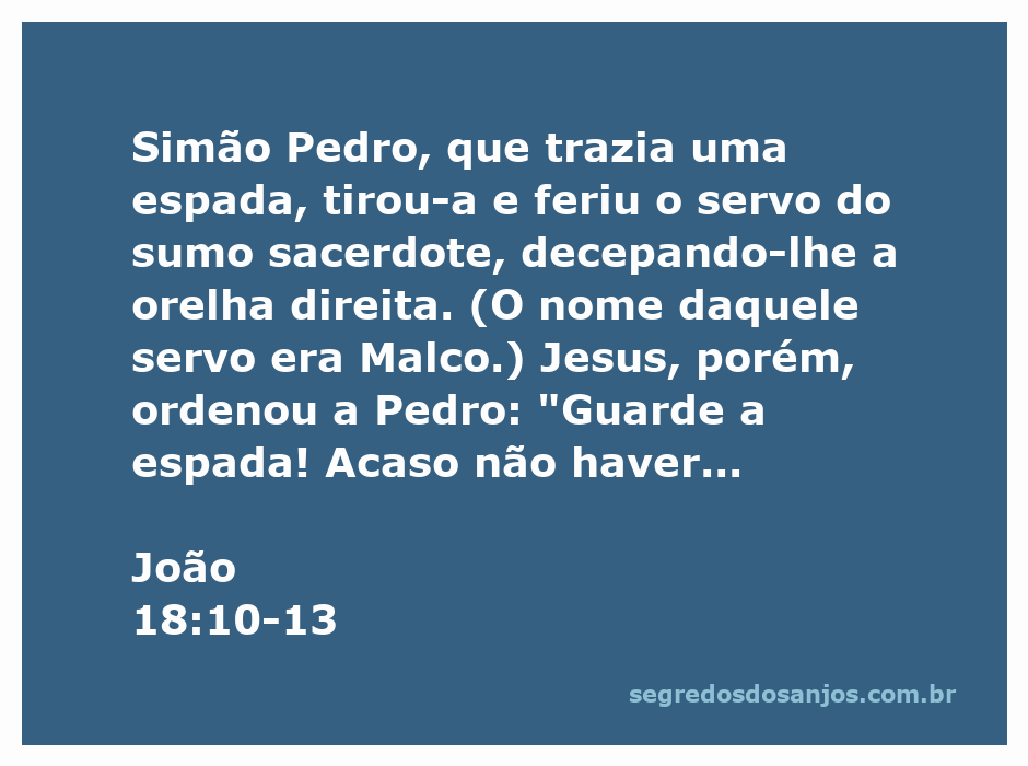 Simão Pedro ataca o servo do sumo sacerdote, decepando sua orelha, enquanto Jesus ordena que guarde a espada.