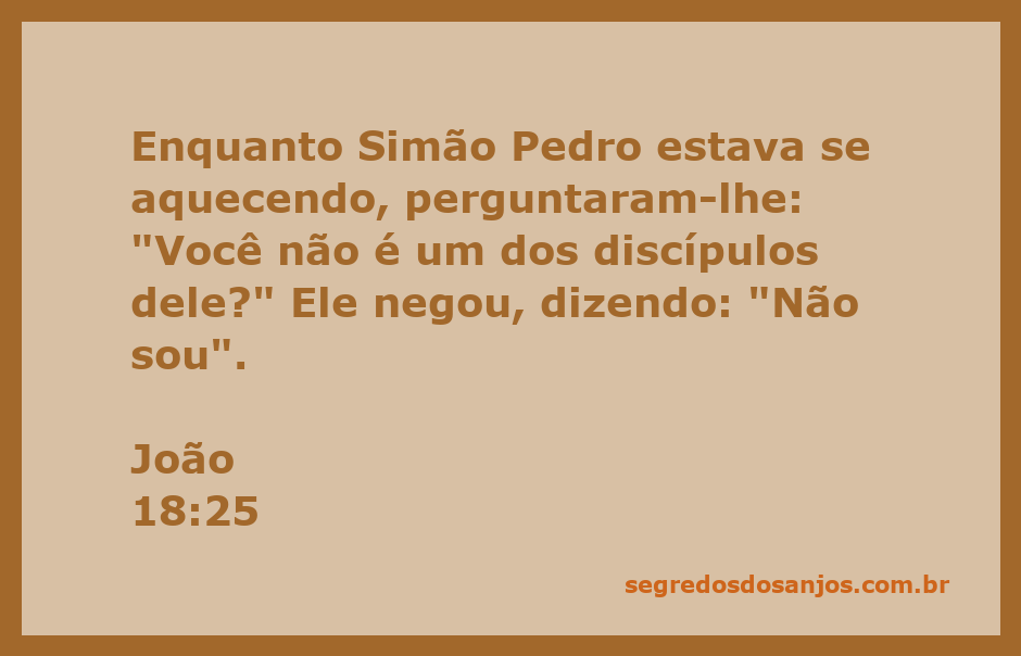 Simão Pedro negando ser discípulo de Jesus ao se aquecer.